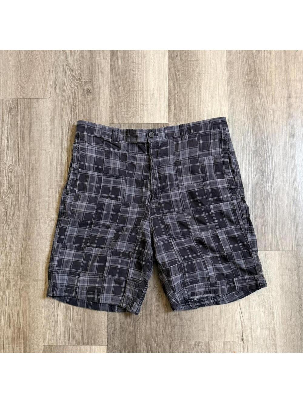 Chaps grey patchwork Madras shorts Size 36" #summer #outdoors